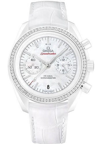 Omega Speedmaster Moonwatch White Side of the Moon 44.25mm White Ceramic Mother-of-Pearl Dial Diamond Bezel – 311.98.44.51.55.001