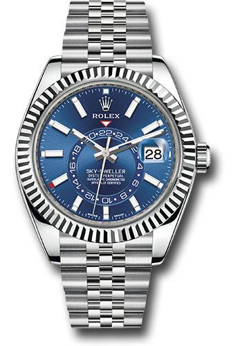Rolex Sky-Dweller 42mm White Rolesor Blue Index Dial Fluted Bezel Jubilee Bracelet – 326934BLIJ
