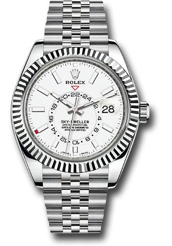 Rolex Sky-Dweller 42mm White Rolesor White Index Dial Fluted Bezel Jubilee Bracelet – 326934WIJ