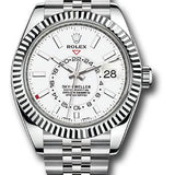 Rolex Sky-Dweller 42mm White Rolesor White Index Dial Fluted Bezel Jubilee Bracelet – 326934WIJ