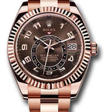 Rolex Sky-Dweller 42mm Everose Gold Chocolate Sunray Arabic Dial Ring Command Bezel Oyster Bracelet – 326935CHO