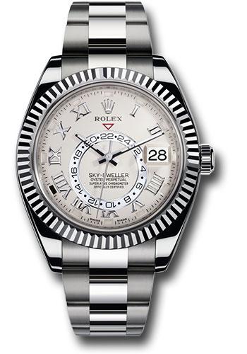 Rolex Sky-Dweller 42mm White Gold Ivory Satin Roman Dial Ring Command Bezel Oyster Bracelet – 326939IV