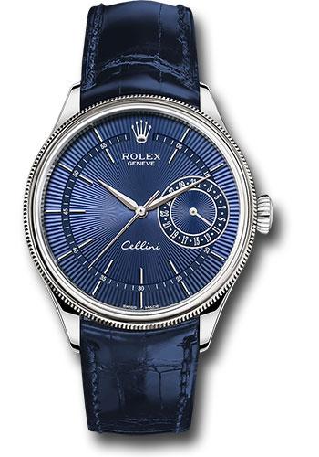 Rolex Cellini Date 39mm Blue Dial White Gold – 50519
