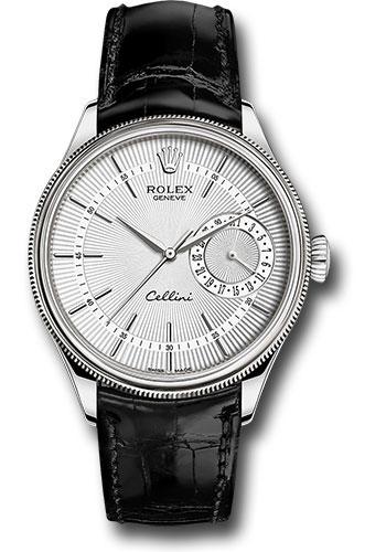 Rolex Cellini Date 39mm Silver Dial White Gold – 50519