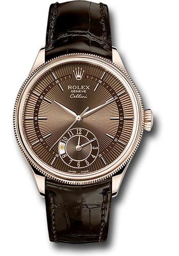 Rolex Cellini Dual Time 39mm Brown Dial Everose Gold – 50525