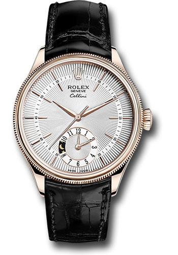 Rolex Cellini Dual Time 39mm Silver Dial Everose Gold – 50525