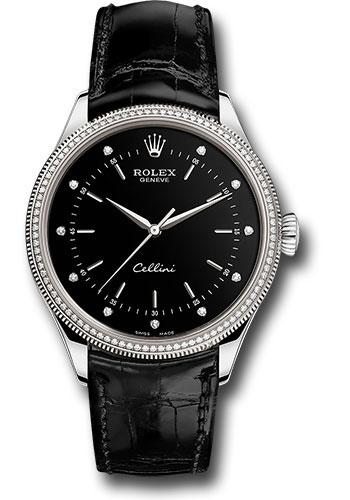 Rolex Cellini Time 39mm Diamond Bezel White Gold – 50609RBR