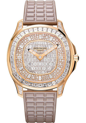 Patek Philippe Aquanaut Luce Haute Joaillerie Rose Gold Diamond-Paved Dial Tropical Composite Strap – 5062/450R-001
