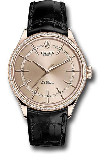 Rolex Cellini Time 39mm Pink Dial Diamond Bezel – 50705RBR