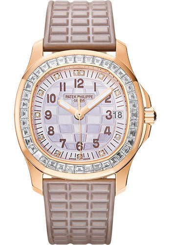 Patek Philippe Aquanaut Luce Haute Joaillerie 35.6mm Rose Gold Engraved Mother-of-Pearl Dial Diamond Bezel – 5072R-001