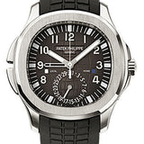 Patek Philippe Aquanaut Dual Time Stainless Steel Black Embossed Dial Tropical Composite Strap – 5164A-001