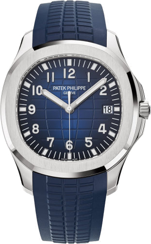 Patek Philippe Aquanaut Jumbo 42.2mm White Gold Blue Dial Composite Strap – 5168G-001
