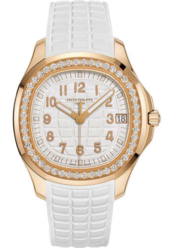 Patek Philippe Aquanaut Luce Selfwinding 38.8mm Rose Gold White Dial Diamond Bezel White Composite Strap – 5268/200R-001
