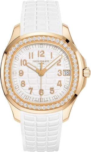 Patek Philippe Aquanaut Luce 38.8mm Rose Gold White Dial Diamond Bezel Rubber Strap – 5268/200R-001