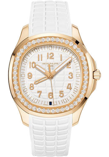 Patek Philippe Aquanaut Luce Quartz 38.8mm Rose Gold White Dial Diamond Bezel White Composite Strap – 5269/200R-001