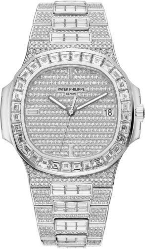 Patek Philippe Nautilus 40mm White Gold Diamond Dial & Bezel – 5719/10G-010