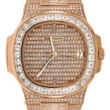 Patek Philippe Nautilus 40mm Rose Gold Diamond-Paved Case Dial and Bracelet – 5719/10R-010