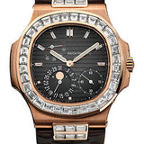 Patek Philippe Nautilus 40mm Rose Gold Black Dial Leather Strap – 5724R-001