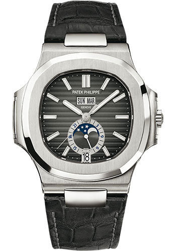 Patek Philippe Nautilus 40mm Stainless Steel Black Dial Leather Strap – 5726A-001