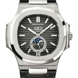 Patek Philippe Nautilus 40mm Stainless Steel Black Dial Leather Strap – 5726A-001