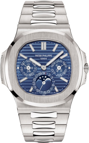 Patek Philippe Nautilus Perpetual Calendar 40mm White Gold Blue Dial White Gold Bracelet – 5740/1G-001