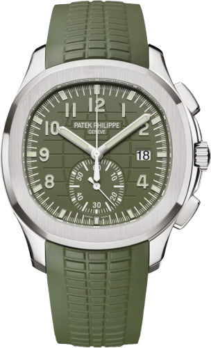 Patek Philippe Aquanaut Chronograph 42.2mm White Gold Khaki Green Dial Composite Strap – 5968G-010