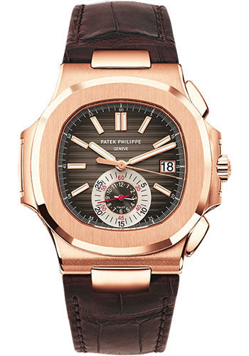 Patek Philippe Nautilus Flyback Chronograph 40.5mm Rose Gold Black-Brown Dial Alligator Strap – 5980R-001