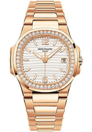 Patek Philippe Nautilus 32mm Rose Gold Silvery Opaline Dial Rose Gold Bracelet – 7010/1R-011