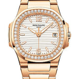 Patek Philippe Nautilus 32mm Rose Gold Silvery Opaline Dial Rose Gold Bracelet – 7010/1R-011
