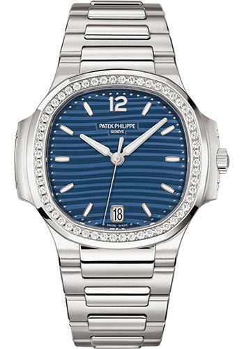 Patek Philippe Nautilus 35.2mm Steel Blue Opaline Dial Diamond-Set Bezel Steel Bracelet – 7118/1200A-001