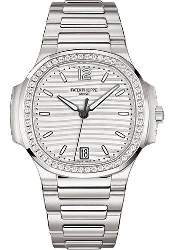 Patek Philippe Nautilus 35.2mm Steel Silvery Opaline Dial Diamond-Set Bezel Steel Bracelet – 7118/1200A-010
