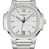 Patek Philippe Nautilus 35.2mm Steel Silvery Opaline Dial Diamond-Set Bezel Steel Bracelet – 7118/1200A-010