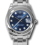 Rolex Pearlmaster 34 White Gold Blue Diamond Dial Domed Bezel – 81209BD