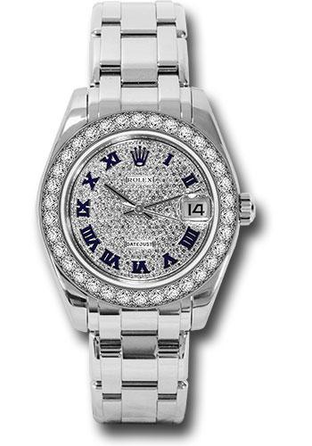 Rolex Pearlmaster 34 White Gold Diamond-Paved Roman Dial 34-Diamond Bezel Pearlmaster Bracelet – 81299DPR
