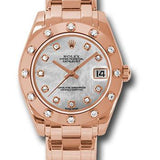 Rolex Pearlmaster 34 Pink Gold Mother-of-Pearl Diamond Dial 12-Diamond Bezel – 81315MD