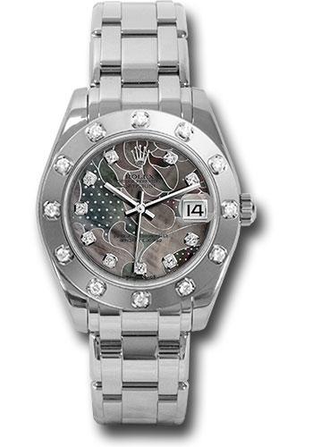 Rolex Pearlmaster 34 White Gold Goldust Dream Diamond Dial 12-Diamond Bezel Pearlmaster Bracelet – 81319GDD