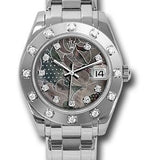Rolex Pearlmaster 34 White Gold Goldust Dream Diamond Dial 12-Diamond Bezel Pearlmaster Bracelet – 81319GDD