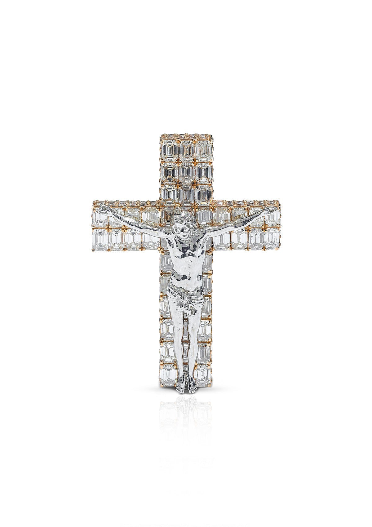 Holy Water Cross, 14K White Gold 9.46ct