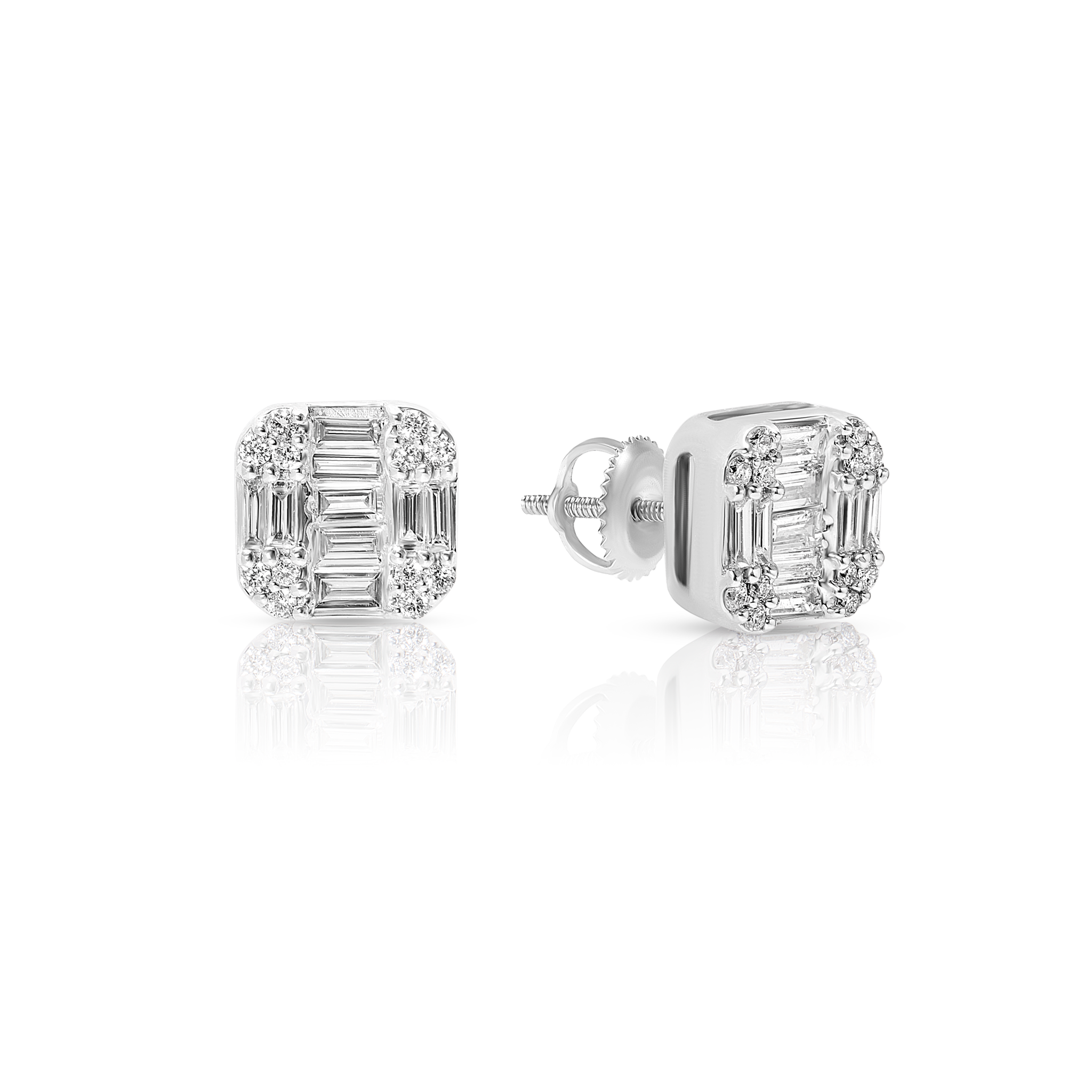 Diamond Baguette Earrings view 2