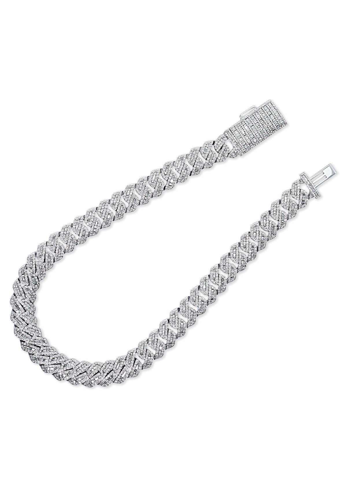 Diamond Cuban Chain, 14K White Gold 32.00ct view 2