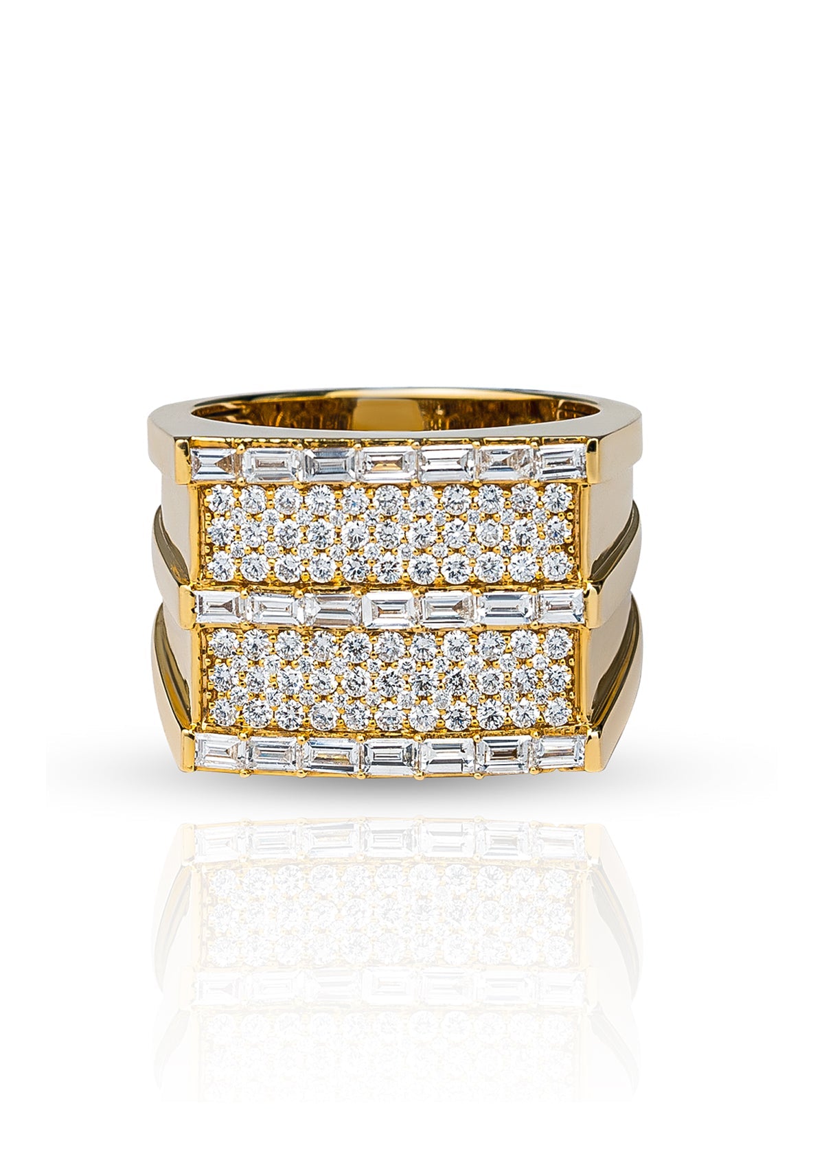 Diamond Baguette Ring, 14K Yellow Gold 2.68ct
