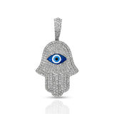 Diamond Hamsa Pendant, 14K White Gold 3.07ct