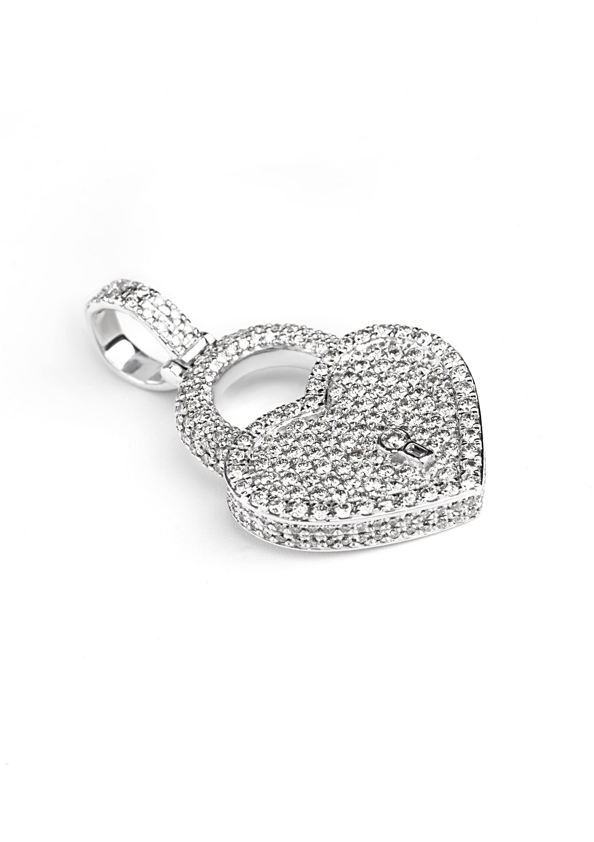 Diamond Heart Lock Pendant view 2