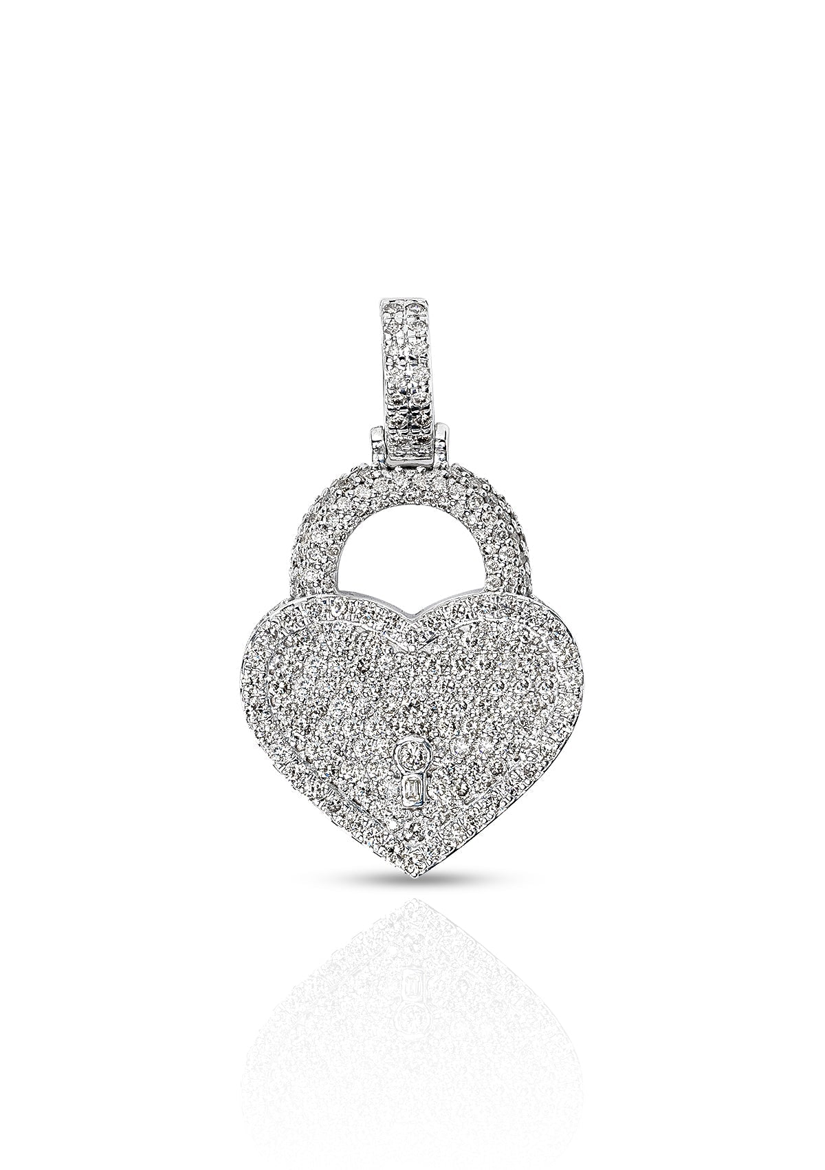 Diamond Heart Lock Pendant