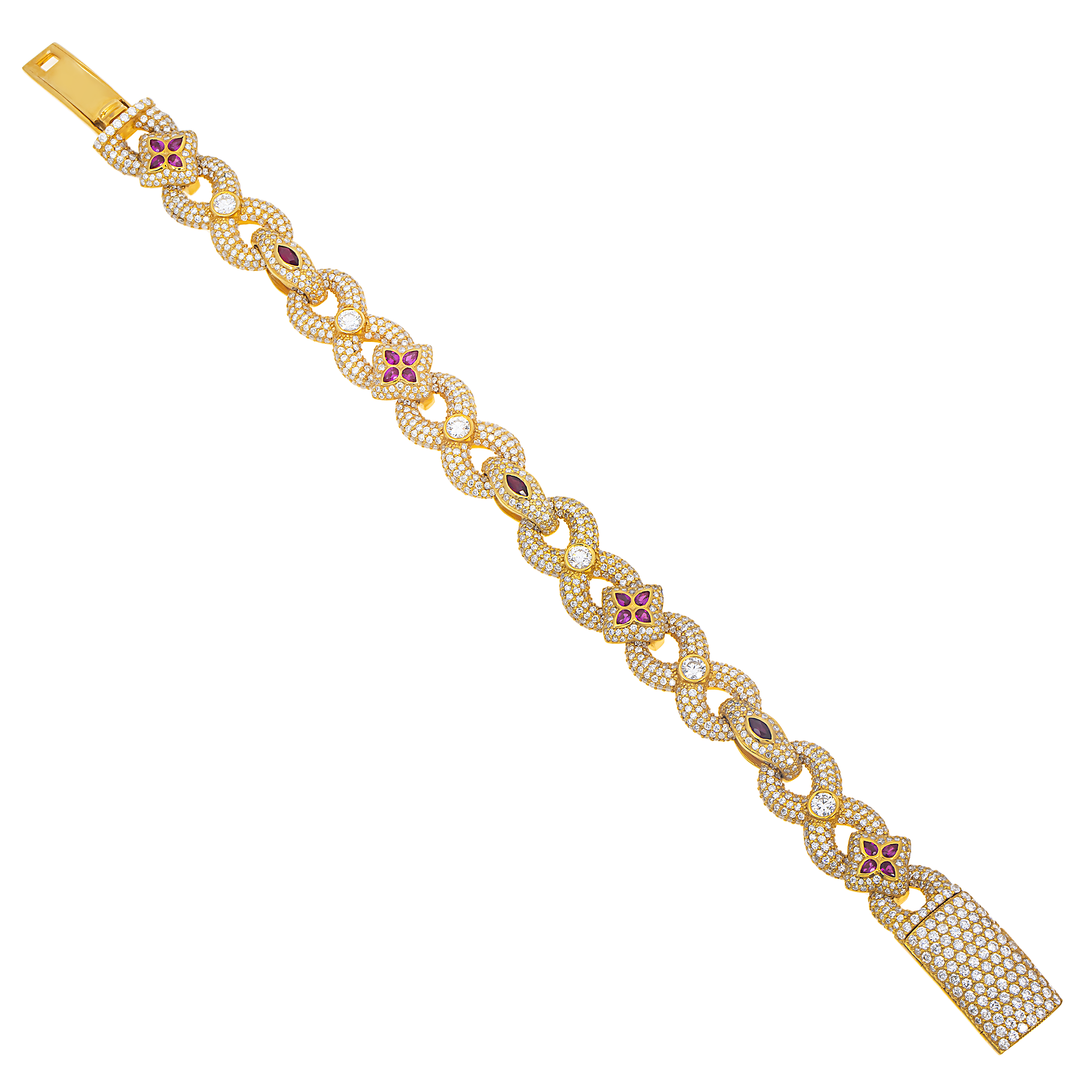 Infinity Diamond Bracelet, 10K Yellow Gold 13.52ct view 2