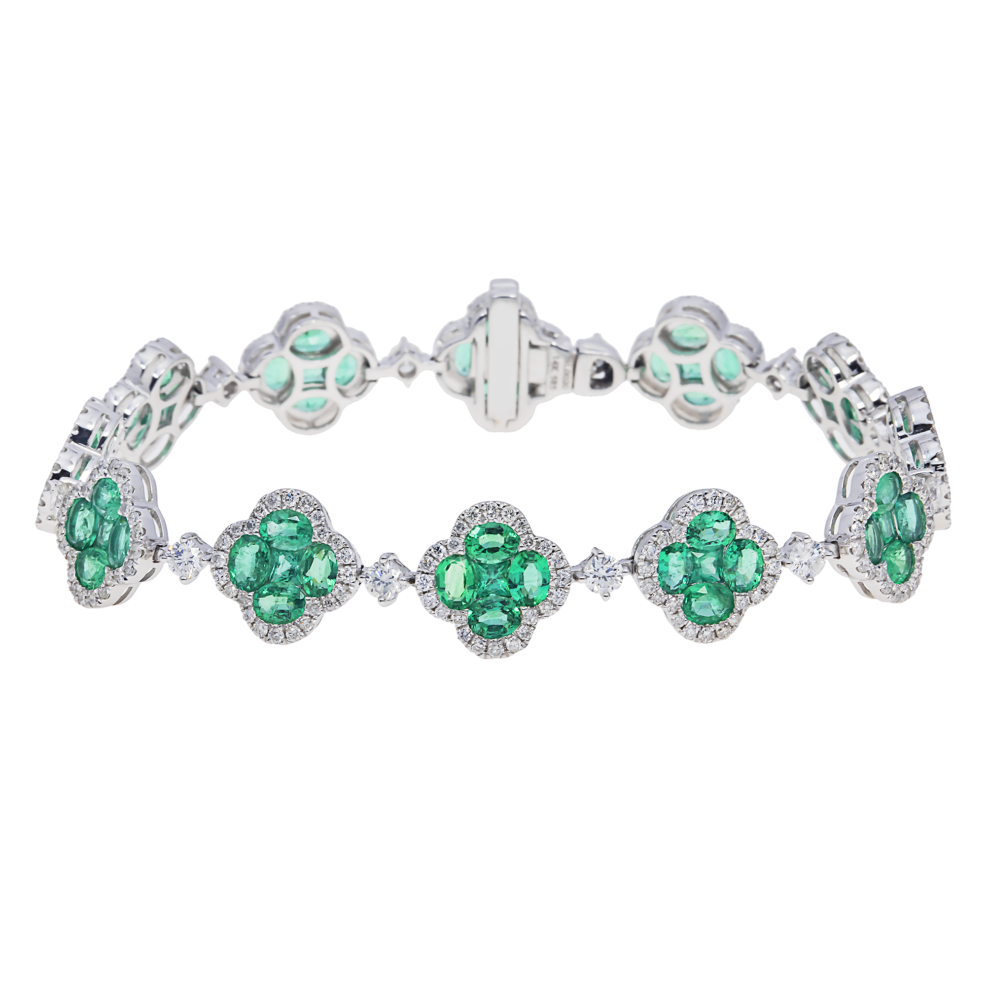 Diamond Clover Bracelet, 14K White Gold (1 of 3)