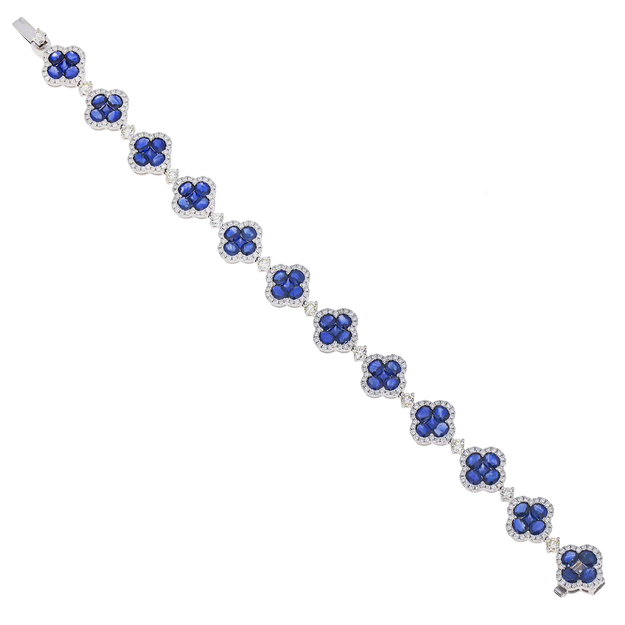 Diamond Clover Bracelet, 14K White Gold (3 of 3) view 2