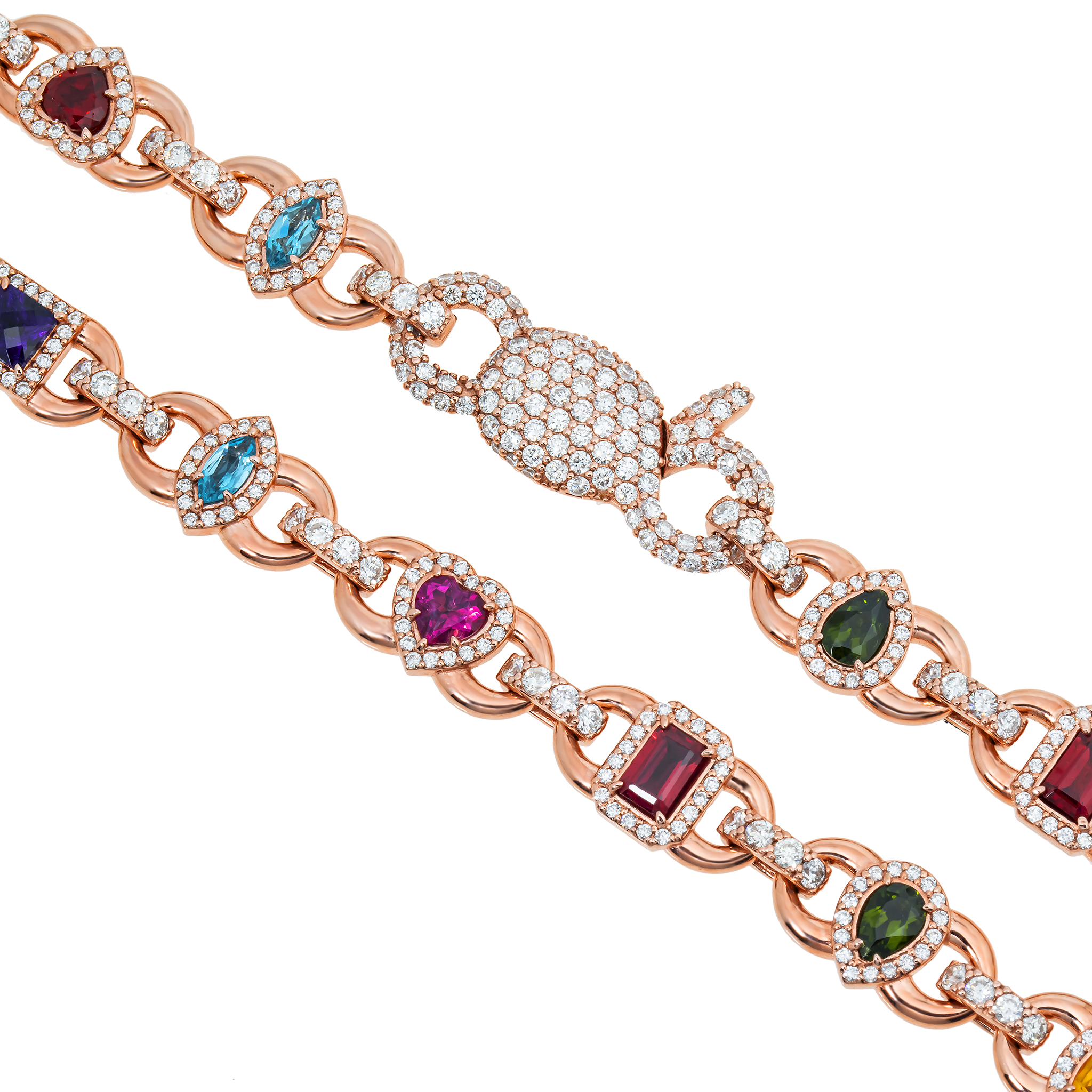 Infinity Colored Diamond Necklace view 2