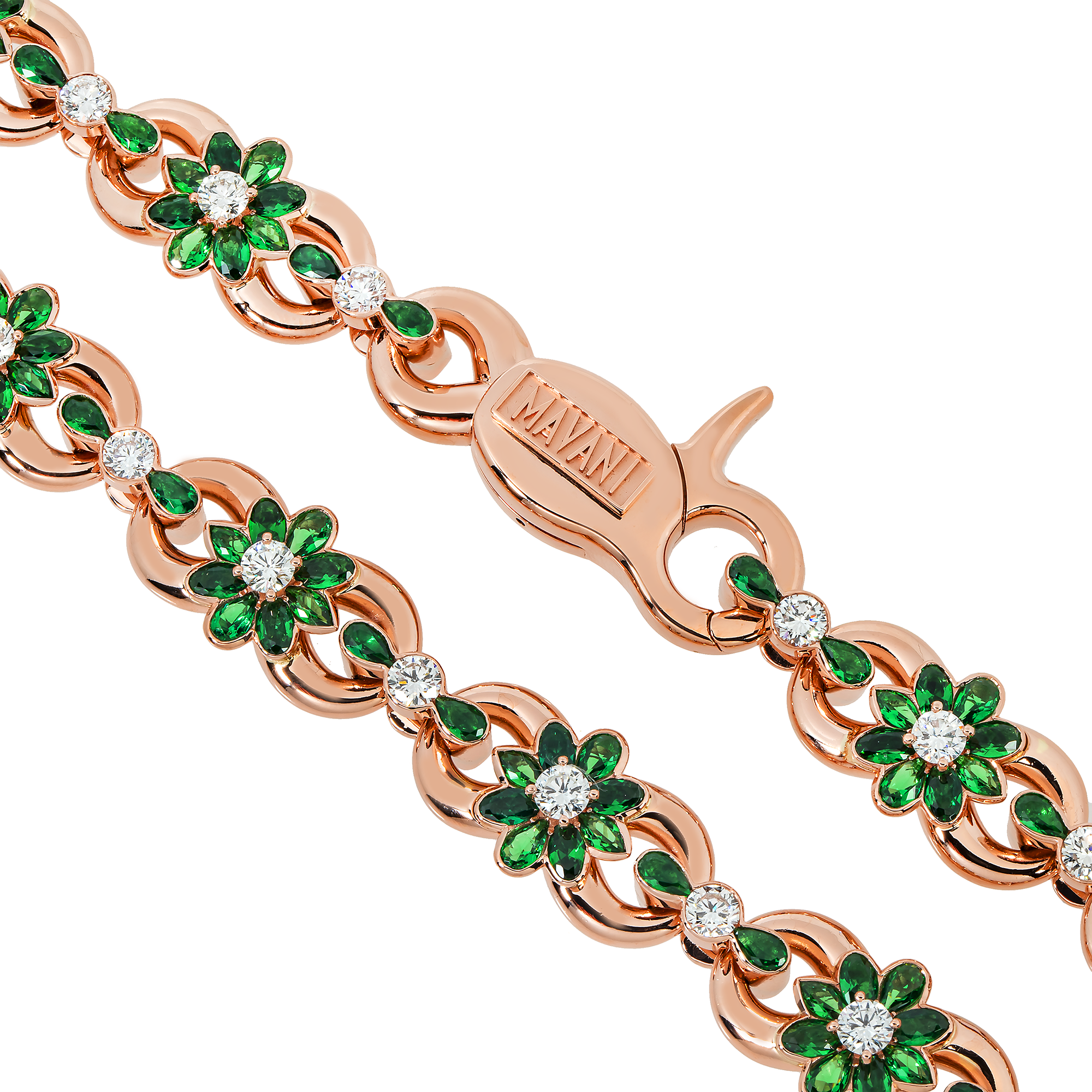 Diamond Infinity Flower Necklace, 14K Rose Gold 11.91ct view 2