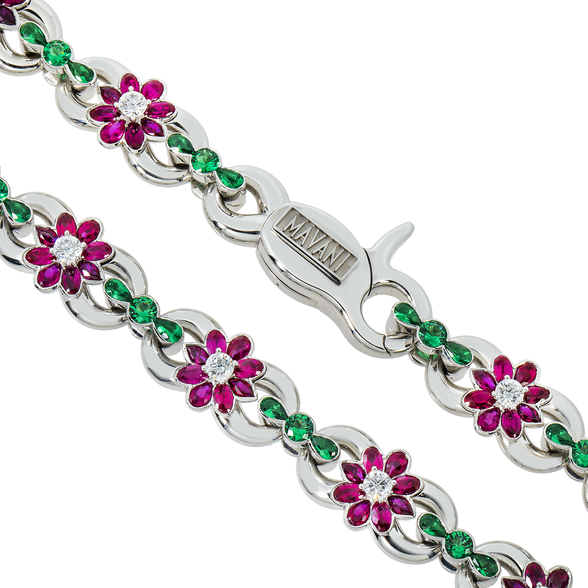 Diamond Infinity Flower Necklace, 14K White Gold 11.91ct view 2
